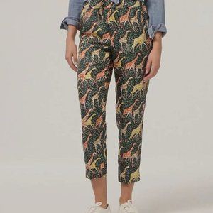 NWT J.Crew Collection Pull-on Silk-twill Pants in Giraffes